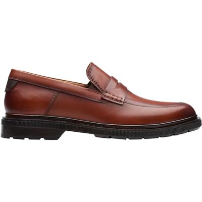Clarks Burchill Penny Mens Tan Leather, 10 Clarks Burchill Penny Mens Tan Leather, 10