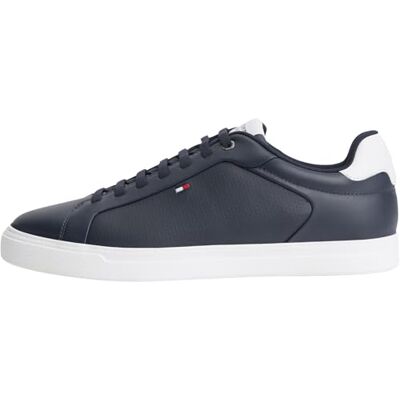 Tommy Hilfiger män ikon domstol ljus läder FM0FM05946 låg topp, blå, 8 Tommy Hilfiger män ikon domstol ljus läder FM0FM05946 låg topp, blå, 8