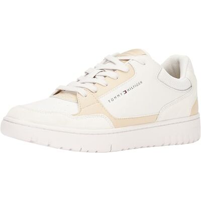 Tommy Hilfiger Herr Th Basket Core LTH Mix Sneaker, Misty Coast, 40 EU Tommy Hilfiger Herr Th Basket Core LTH Mix Sneaker, Misty Coast, 40 EU