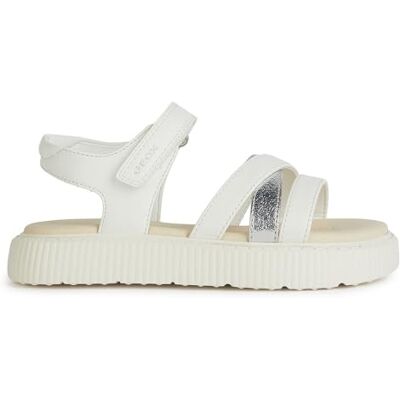 Geox Dam J Kodette Gir Sandal, Vitt silver, 37 EU Geox Dam J Kodette Gir Sandal, Vitt silver, 37 EU