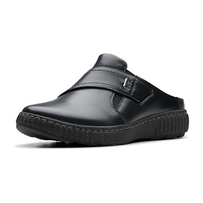 Clarks Caroline Bay damtofflor, Svart läder, 36.5 EU Weit Clarks Caroline Bay damtofflor, Svart läder, 36.5 EU Weit