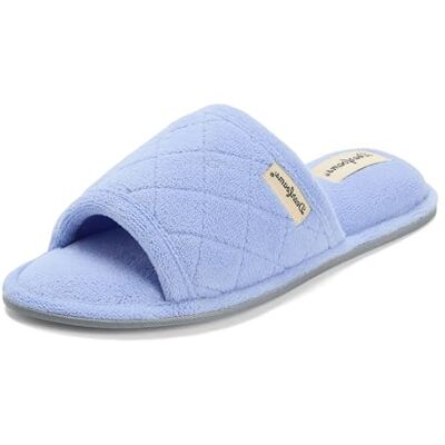 Dearfoams Beatrice House Damtofflor för inomhusbruk i mjukt minneskum, slip-on-modell, 5-6 Dearfoams Beatrice House Damtofflor för inomhusbruk i mjukt minneskum, slip-on-modell, 5-6