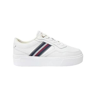Tommy Hilfiger dam ränder plattform sneaker (FW0FW08348) låg topp, vit (Ecru), 6 UK, Vit Ecru, 39 EU Tommy Hilfiger dam ränder plattform sneaker (FW0FW08348) låg topp, vit (Ecru), 6 UK, Vit Ecru, 39 EU
