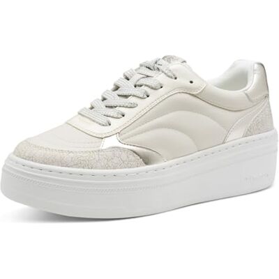 Tamaris dam Low 1-23756-45 sneakers, vit/silver, 39 EU, Vitt silver, 39 EU Tamaris dam Low 1-23756-45 sneakers, vit/silver, 39 EU, Vitt silver, 39 EU