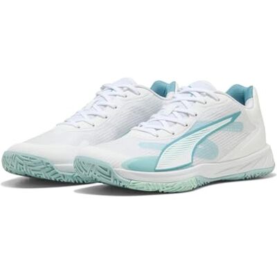 PUMA Accelerate Turbo för kvinnor, 4 W+ Game ON Indoor Court Shoe, White-Baltic SeA Blue-Fresh Water, 3,5 UK, vitt Östersjöblått färskvatten, 36 EU PUMA Accelerate Turbo för kvinnor, 4 W+ Game ON Indoor Court Shoe, White-Baltic SeA Blue-Fresh Water, 3,5 UK, vitt Östersjöblått färskvatten, 36 EU