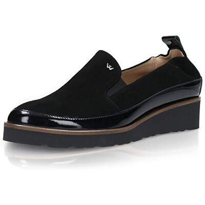 WOJAS dam loafers lackläder och mocka damskor tofflor slip-skor lack platt platå sneakers, svart, 39 EU WOJAS dam loafers lackläder och mocka damskor tofflor slip-skor lack platt platå sneakers, svart, 39 EU