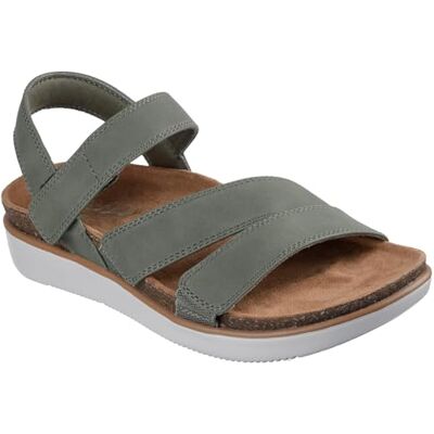 Skechers Dam Lifted Comfort Flat Sandal, Olive, 8 UK Skechers Dam Lifted Comfort Flat Sandal, Olive, 8 UK