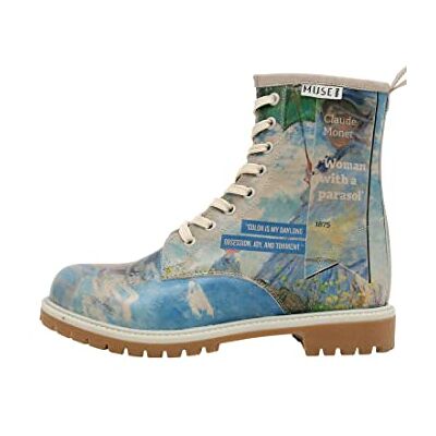 DOGO Dam läder vegan blå långa stövlar Claude Monet Woman With a Parasoll Muse Motif-36, Material: Polyester, 36 EU DOGO Dam läder vegan blå långa stövlar Claude Monet Woman With a Parasoll Muse Motif-36, Material: Polyester, 36 EU