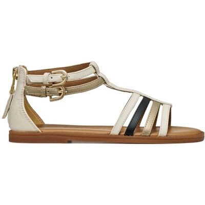 Geox J Karly Girl Sandal, LT Ivory/Platinum, 34 EU Geox J Karly Girl Sandal, LT Ivory/Platinum, 34 EU