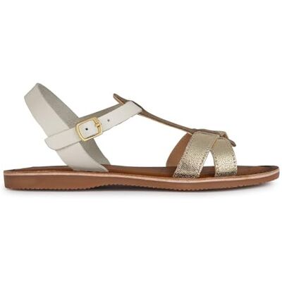 Geox flicka J Eolie Girl sandal, LT elfenben platina, 33 EU Geox flicka J Eolie Girl sandal, LT elfenben platina, 33 EU