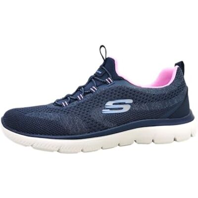 Skechers dam Summits New Nature Sneakers, Navy Knit/Pink & Periwinkle Trim, 36 EU Skechers dam Summits New Nature Sneakers, Navy Knit/Pink & Periwinkle Trim, 36 EU