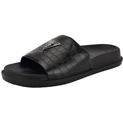 GUESS Vesper Slide Sandal för män, Svart Croco 003, 42 EU GUESS Vesper Slide Sandal för män, Svart Croco 003, 42 EU