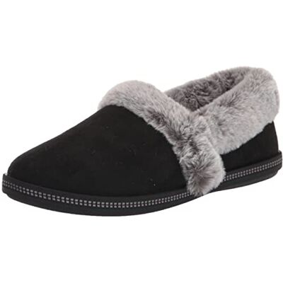Skechers COZY CAMPFIRE – TEAM TOASTY, låg-topp-tofflor för kvinnor, Svart mikrofiber fuskpäls linje, 41 EU Skechers COZY CAMPFIRE – TEAM TOASTY, låg-topp-tofflor för kvinnor, Svart mikrofiber fuskpäls linje, 41 EU