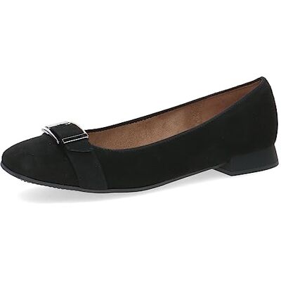CAPRICE Ballerina 9-22105-41 G-bredd, Svart mocka, 38 EU CAPRICE Ballerina 9-22105-41 G-bredd, Svart mocka, 38 EU