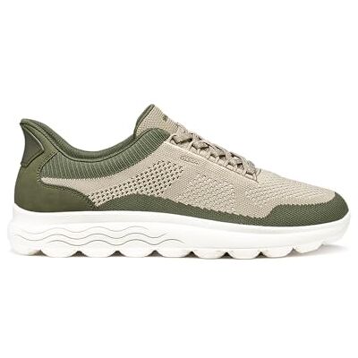 Geox Män U SPHERICA Plus E sneakers, oliv/sand, 46 EU Geox Män U SPHERICA Plus E sneakers, oliv/sand, 46 EU