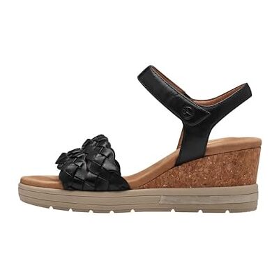 Tamaris dam komfort 8-88308-42 022 svart Nappa Wedge platåsandal bekväm multibredd vardagssko festlig elegant kilsandaler, 38 EU bred, Svart nappa, 38 EU Weit Tamaris dam komfort 8-88308-42 022 svart Nappa Wedge platåsandal bekväm multibredd vardagssko festlig elegant kilsandaler, 38 EU bred, Svart nappa, 38 EU Weit