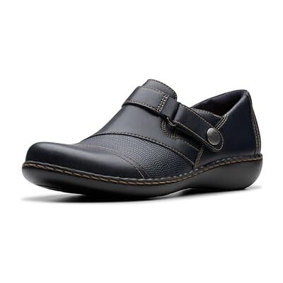 Clarks kvinnors Ashland Gem Loafer, Marinblått läder, 41 EU Clarks kvinnors Ashland Gem Loafer, Marinblått läder, 41 EU