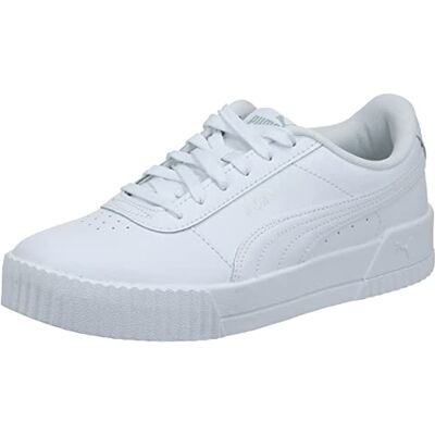 PUMA dam Carina träningssko, vit vit silver 40 EU PUMA dam Carina träningssko, vit vit silver 40 EU