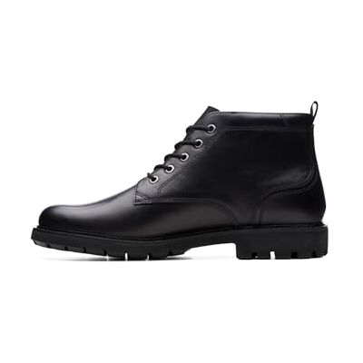 Clarks Herr Batcombe Mix ankelboots, Svart läder, 42 EU Clarks Herr Batcombe Mix ankelboots, Svart läder, 42 EU
