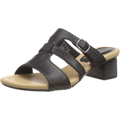 Clarks Dam Desirae Palm Slide Sandal, Black Leather, 38 EU, Svart läder, 38 EU Clarks Dam Desirae Palm Slide Sandal, Black Leather, 38 EU, Svart läder, 38 EU