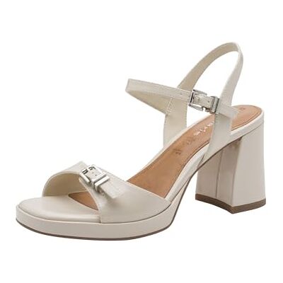 Tamaris dam 1–28317-46 sandal med klack, elfenben, 37 EU Tamaris dam 1–28317-46 sandal med klack, elfenben, 37 EU