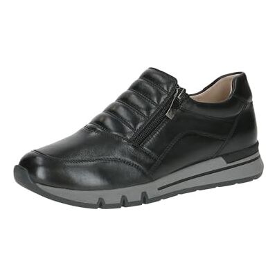 CAPRICE Comfort damsneakers, platta av läder utan snören, Svart nappa, 37 EU CAPRICE Comfort damsneakers, platta av läder utan snören, Svart nappa, 37 EU