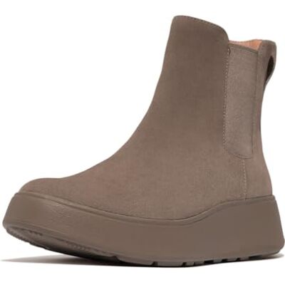 Fitflop dam F-mode mocka platt form Chelsea stövlar stövlar, Minky grey, 42.5 EU Fitflop dam F-mode mocka platt form Chelsea stövlar stövlar, Minky grey, 42.5 EU