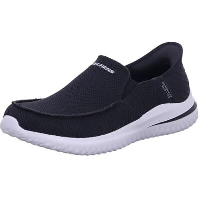 Skechers herr DELSON 3.0 CABRINO Slip-On, Black Stickit, 10 UK, Svart stickad, 45 EU Skechers herr DELSON 3.0 CABRINO Slip-On, Black Stickit, 10 UK, Svart stickad, 45 EU