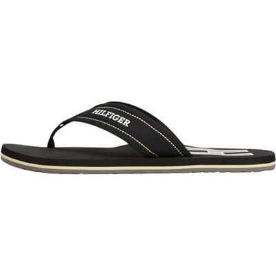 Tommy Hilfiger herr HILFIGER H vadderad strand SANDAL FM0FM05536 Flip Flops, svart (svart), 6,5, Svart, 40 EU Tommy Hilfiger herr HILFIGER H vadderad strand SANDAL FM0FM05536 Flip Flops, svart (svart), 6,5, Svart, 40 EU