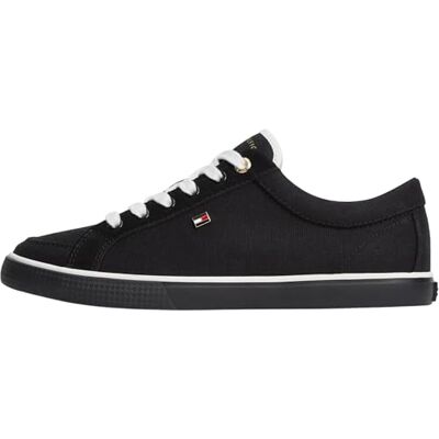 Tommy Hilfiger kvinnor Th Low Vulc FW0FW09390 låg topp, svart, 2,5 Tommy Hilfiger kvinnor Th Low Vulc FW0FW09390 låg topp, svart, 2,5