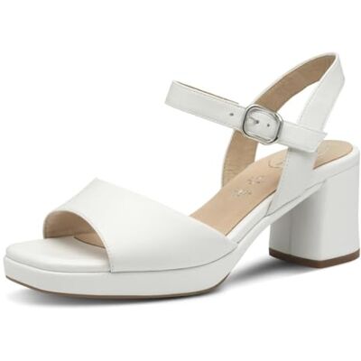 Tamaris Comfort damsandaler med klack, Vitt, 7.5 Wide Tamaris Comfort damsandaler med klack, Vitt, 7.5 Wide