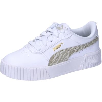 PUMA Carina 2.0 Zebra PS, Tofflor, White Desert Dust Gold, 33 EU PUMA Carina 2.0 Zebra PS, Tofflor, White Desert Dust Gold, 33 EU