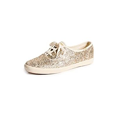 Keds Champion Damsneakers med glitter och snörning, Guld, 7.5 Keds Champion Damsneakers med glitter och snörning, Guld, 7.5