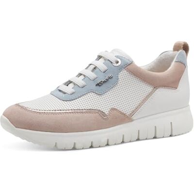 Tamaris Comfort damsneakers, platta av läder, bekväma, Vit kam, 37 EU Tamaris Comfort damsneakers, platta av läder, bekväma, Vit kam, 37 EU