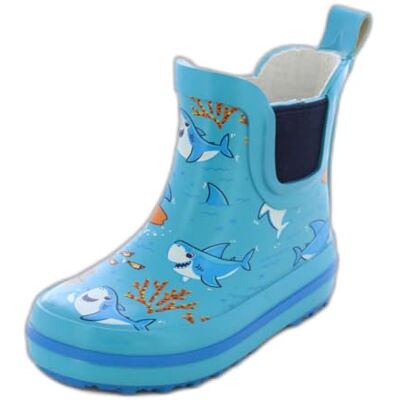 Beck Pojkar Little Sharks gummistövlar, Blå blå 34 25 EU Beck Pojkar Little Sharks gummistövlar, Blå blå 34 25 EU