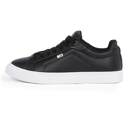 Tommy Hilfiger dam ikon domstol sneaker flagga Fw0fw08327, Svart, 41 EU Tommy Hilfiger dam ikon domstol sneaker flagga Fw0fw08327, Svart, 41 EU