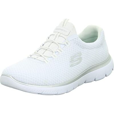 Skechers dam Summits 12980W Wide Sneakers, White Mesh/Silver Trim, 35 EU Bred Skechers dam Summits 12980W Wide Sneakers, White Mesh/Silver Trim, 35 EU Bred