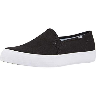 Keds Double Decker Slip on Sneaker för kvinnor., Svart duk, 40.5 EU Keds Double Decker Slip on Sneaker för kvinnor., Svart duk, 40.5 EU