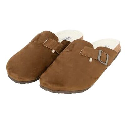 Springfield Sheepskin Buckle Clogs Shoes, Beige, 40 för män Springfield Sheepskin Buckle Clogs Shoes, Beige, 40 för män