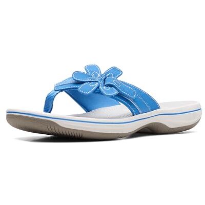 Clarks Brinkley Flora flip flops för kvinnor, Syntetblå, 39 EU Clarks Brinkley Flora flip flops för kvinnor, Syntetblå, 39 EU