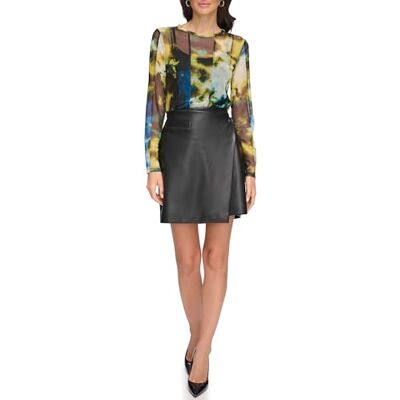 DKNY dam dam dam fuskläder kjol, svart, 38 DKNY dam dam dam fuskläder kjol, svart, 38