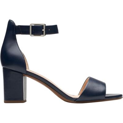 Clarks Deva Mae Womens Navy Leather, 3 Clarks Deva Mae Womens Navy Leather, 3