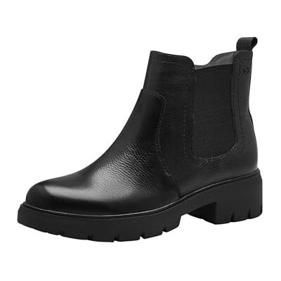 Tamaris COMFORT Damstövlar Chelsea läder med dragkedja, Svart nappa, 38 EU bred Tamaris COMFORT Damstövlar Chelsea läder med dragkedja, Svart nappa, 38 EU bred
