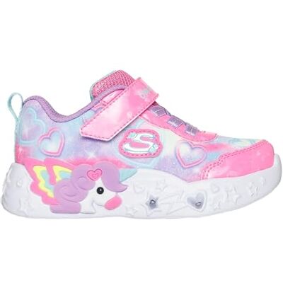 Skechers Flickors Enhörning Charmer Lil Heart Sparkles Sneaker, Rosa gnistrande nät multi trim, 9 UK Child Skechers Flickors Enhörning Charmer Lil Heart Sparkles Sneaker, Rosa gnistrande nät multi trim, 9 UK Child