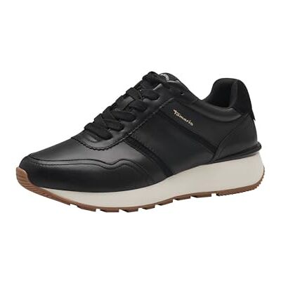 Tamaris sneakers för kvinnor, Svart läder, 36 EU Tamaris sneakers för kvinnor, Svart läder, 36 EU