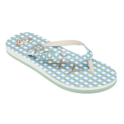 Roxy Pebbles sandal för flickor, Blå pläd vit, 31 EU Roxy Pebbles sandal för flickor, Blå pläd vit, 31 EU