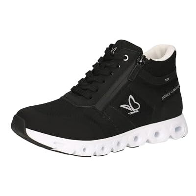 CAPRICE Damsneakers, höga, veganska, vattenavvisande, Svart kam, 41 EU CAPRICE Damsneakers, höga, veganska, vattenavvisande, Svart kam, 41 EU