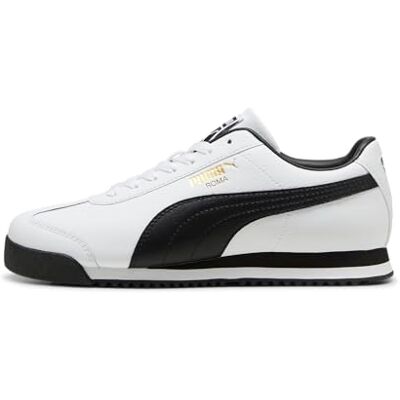 PUMA Roma sneaker för män, 24 vit-svart-lag guld, 42.5 EU PUMA Roma sneaker för män, 24 vit-svart-lag guld, 42.5 EU