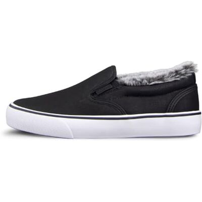 Lugz Dam Clipper Lx Fur Sneaker, Svart Svart vit 37.5 EU Lugz Dam Clipper Lx Fur Sneaker, Svart Svart vit 37.5 EU