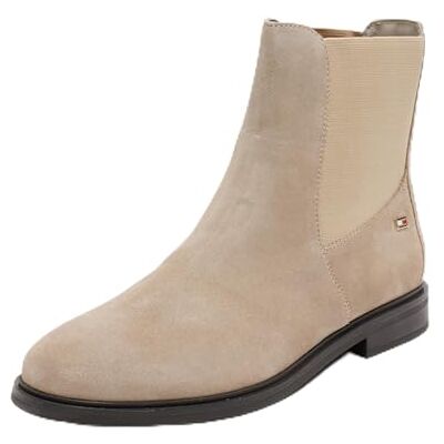 Tommy Hilfiger flickors flagga mocka chelsea stövlar, BEIgE, 36 EU Tommy Hilfiger flickors flagga mocka chelsea stövlar, BEIgE, 36 EU